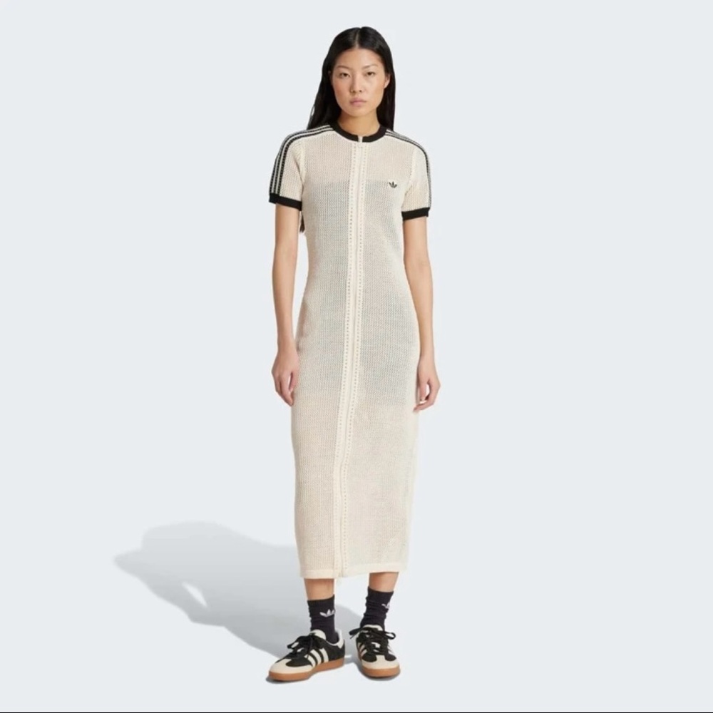 Adidas Originals Premium Crochet Knit Dress, Sporty And Chic Breathable Summer …